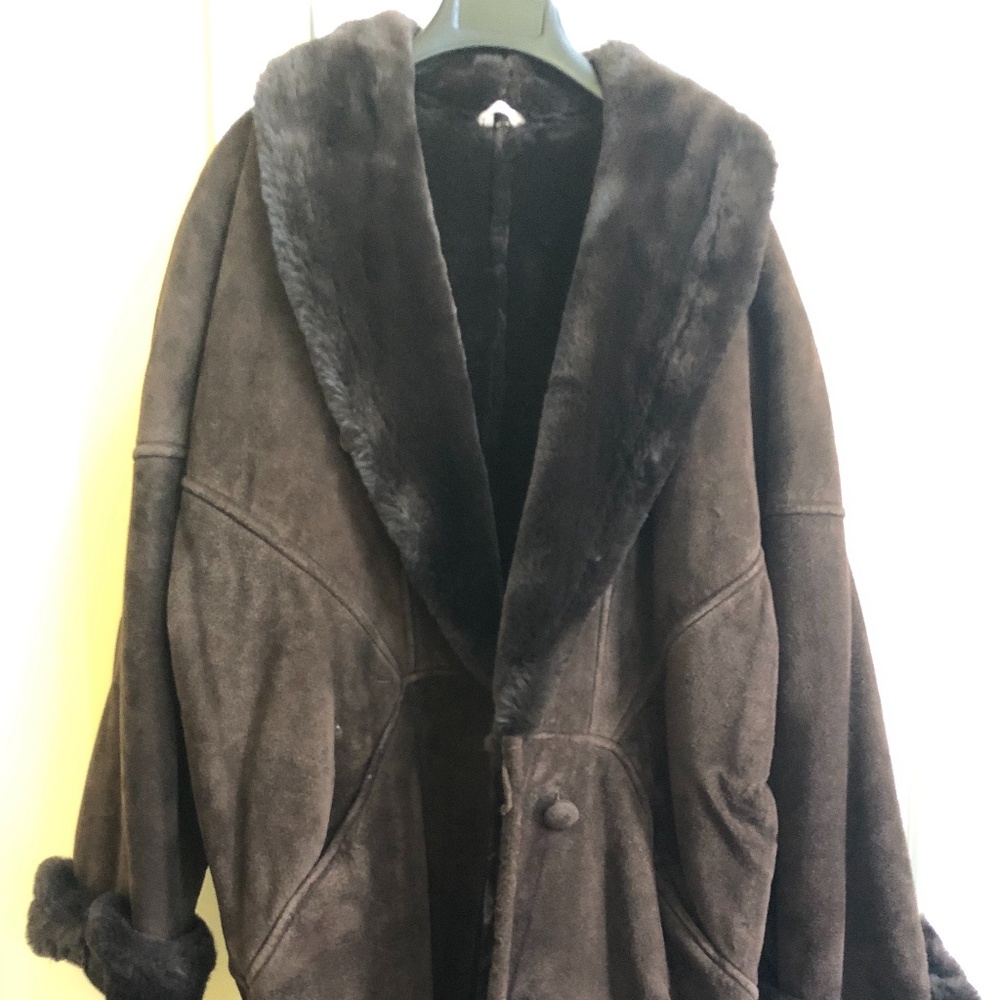 Marvin Richards Suede Coat with Faux Fur Lining